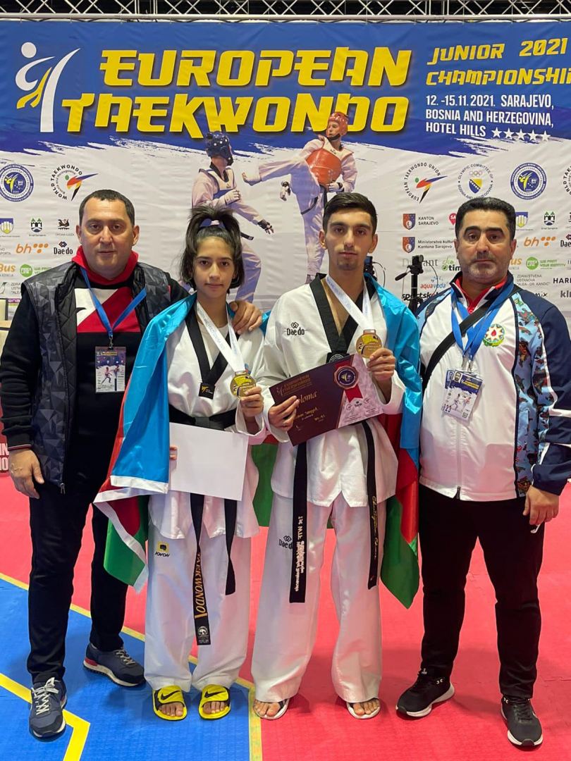 Азербайджанские тхэквондисты завоевали золотые медали на чемпионате Европы (ФОТО)