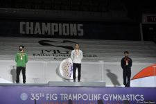 В Баку прошла церемония награждения победителей ЧМ в программе прыжков на акробатической дорожке и двойном мини-батуте (ФОТО)