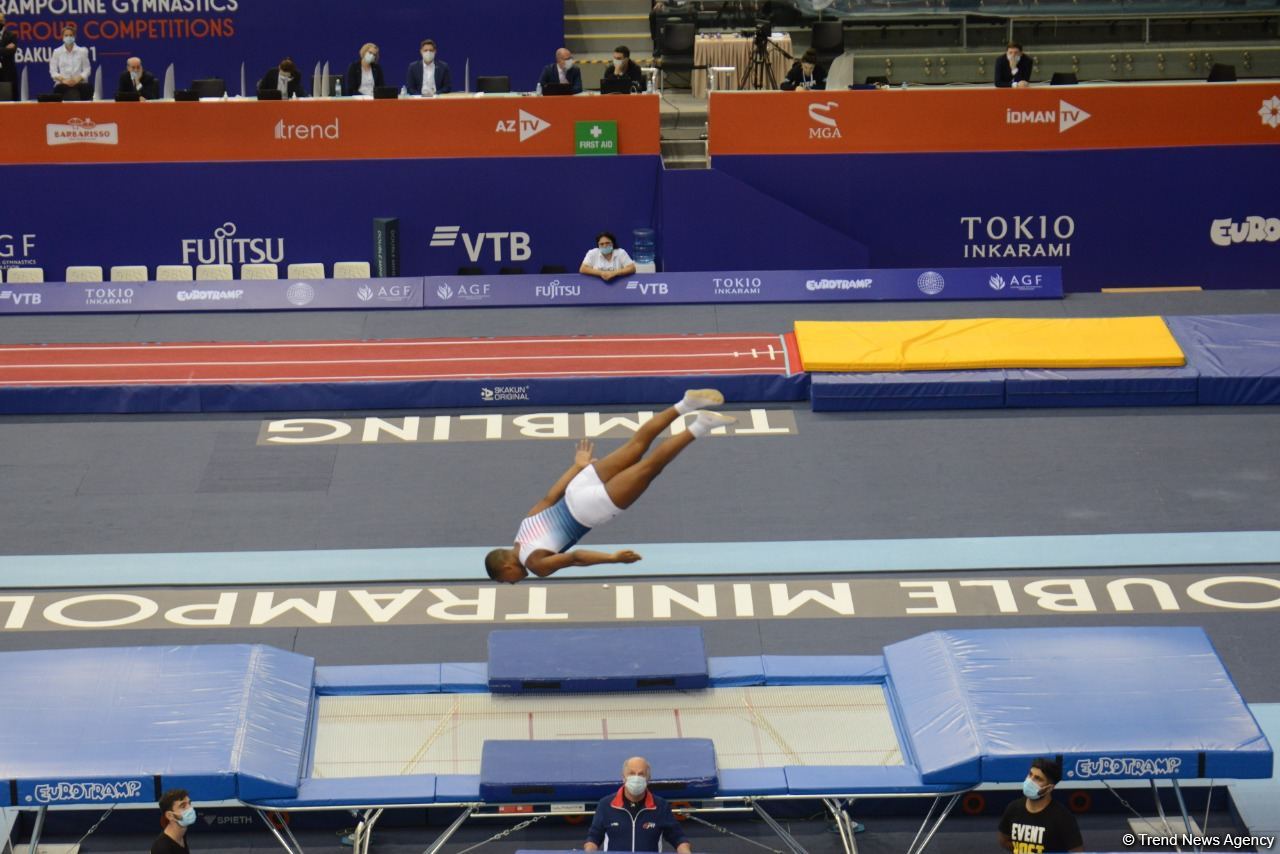 Batut Gimnastikası üzrə 28-ci Dünya Yaş Qrupları Yarışlarının birinci günündə final mərhələsi başlayıb (FOTO)