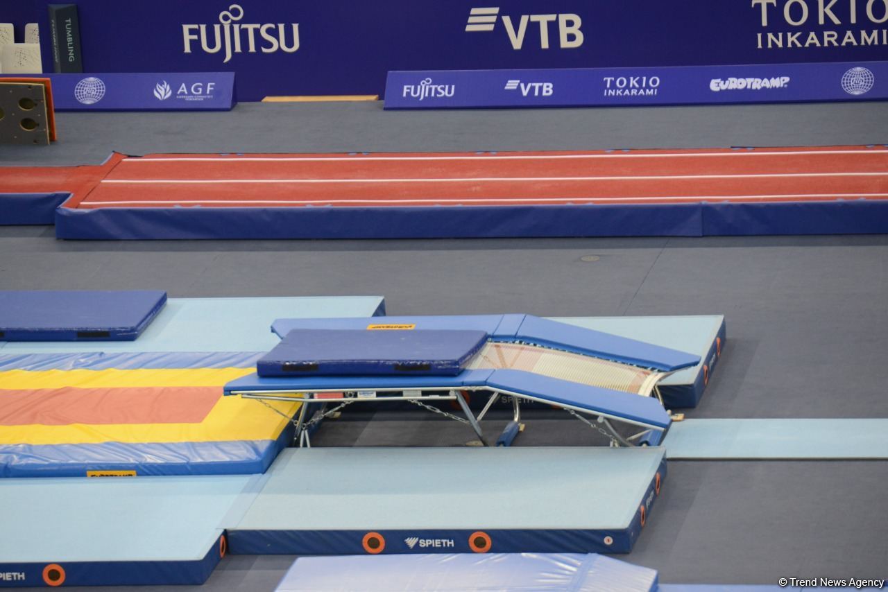 В Баку определились финалисты Всемирных соревнований среди возрастных групп в программе прыжков на двойном мини-батуте у женщин