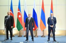 Russian President, Azerbaijani President and Armenian Prime Minister make press statements (PHOTO/VIDEO)