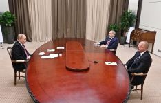 Trilateral meeting between Azerbaijani, Russian presidents, Armenian PM held in Sochi (PHOTO/VIDEO)