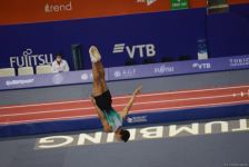 Спортсмен из Португалии занял первое место в индивидуальных прыжках на батуте в ходе Всемирных соревнований среди возрастных групп в Баку (ФОТО) - Gallery Thumbnail