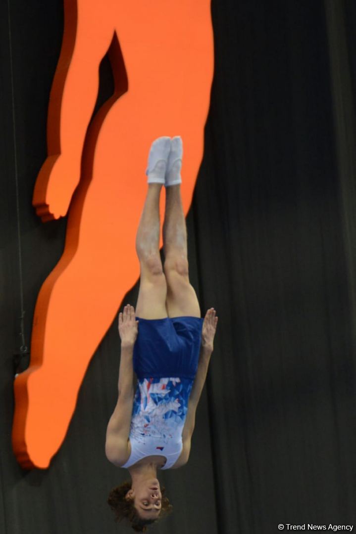 Milli Gimnastika Arenasında Batut Gimnastikası üzrə Dünya Yaş Qrupları Yarışları davam edir (FOTO) - Gallery Image