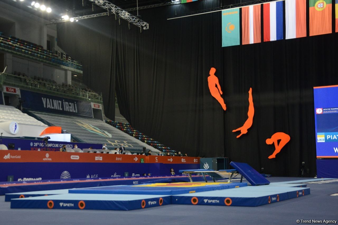 Всемирные соревнования среди возрастных групп в Баку - определились победители в прыжках на двойном мини-батуте у мужчин