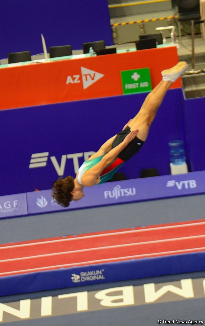 В Баку стартовал третий день 28-х Всемирных соревнований среди возрастных групп по прыжкам на батуте и тамблингу (ФОТО) - Gallery Image