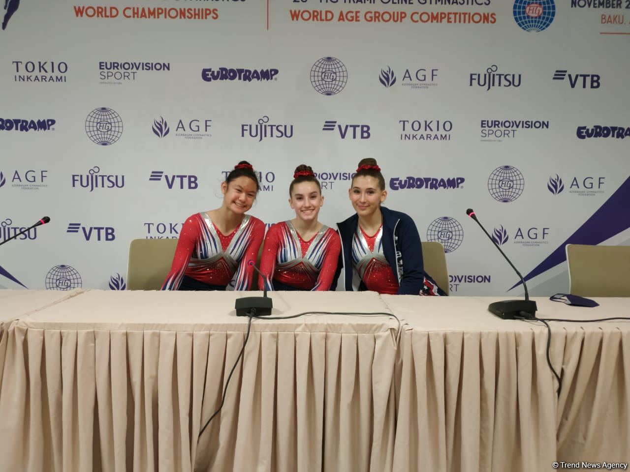 Для спортсменов на Всемирных соревнованиях среди возрастных групп в Баку созданы замечательные условия – американские гимнастки