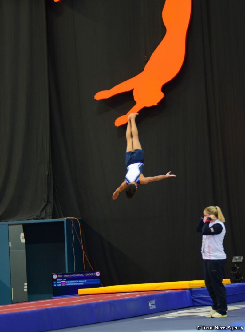 В Баку продолжаются Всемирные соревнования среди возрастных групп по прыжкам на батуте и тамблингу (ФОТО) - Gallery Image