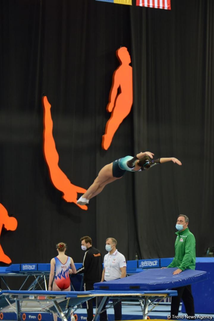 Bakıda batut gimnastikası və tamblinq üzrə 28-ci Dünya Yaş Qrupu Yarışlarının final gününə start verilib (FOTO)