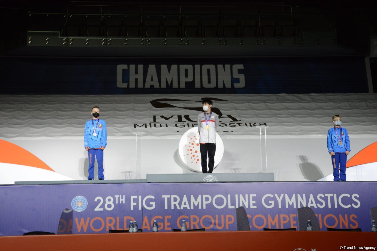 Batut gimnastikası və tamblinq üzrə Dünya Yaş Qrupu Yarışlarının final gününün qaliblərinin mükafatlandırılması mərasimi keçirilib