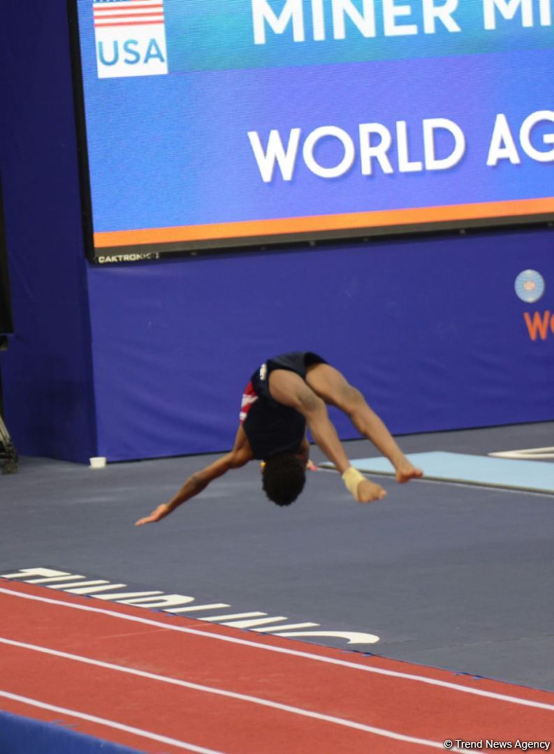 Bakıda batut gimnastikası və tamblinq üzrə 28-ci Dünya Yaş Qrupu Yarışlarının final gününə start verilib (FOTO)