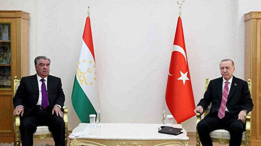 Cumhurbaşkanı Erdoğan Tacikistan Cumhurbaşkanı Rahman ile görüştü