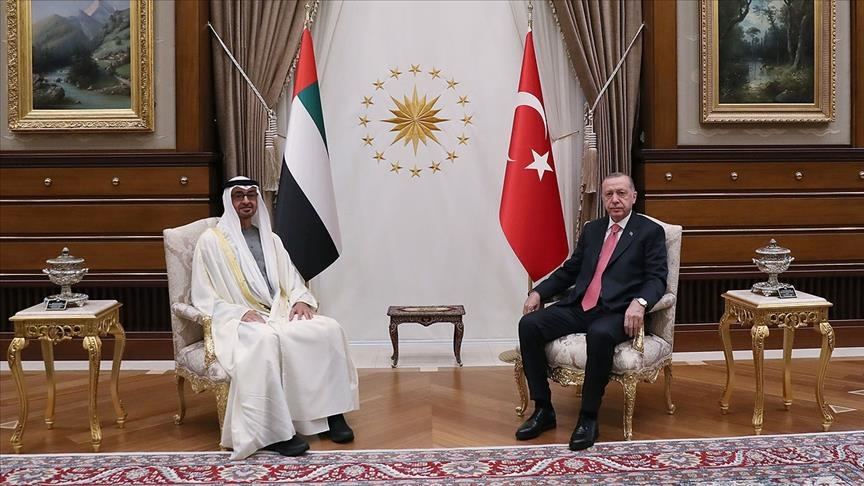President Erdogan talks bilateral relations with Crown Prince of UAE