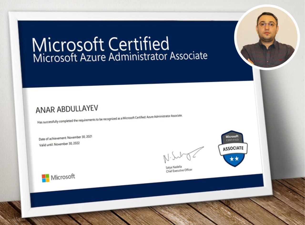 Mərkəzi Gömrük Hospitalının İT mütəxəssisi Microsoft Azure Administrator sertifikatına layiq görülüb