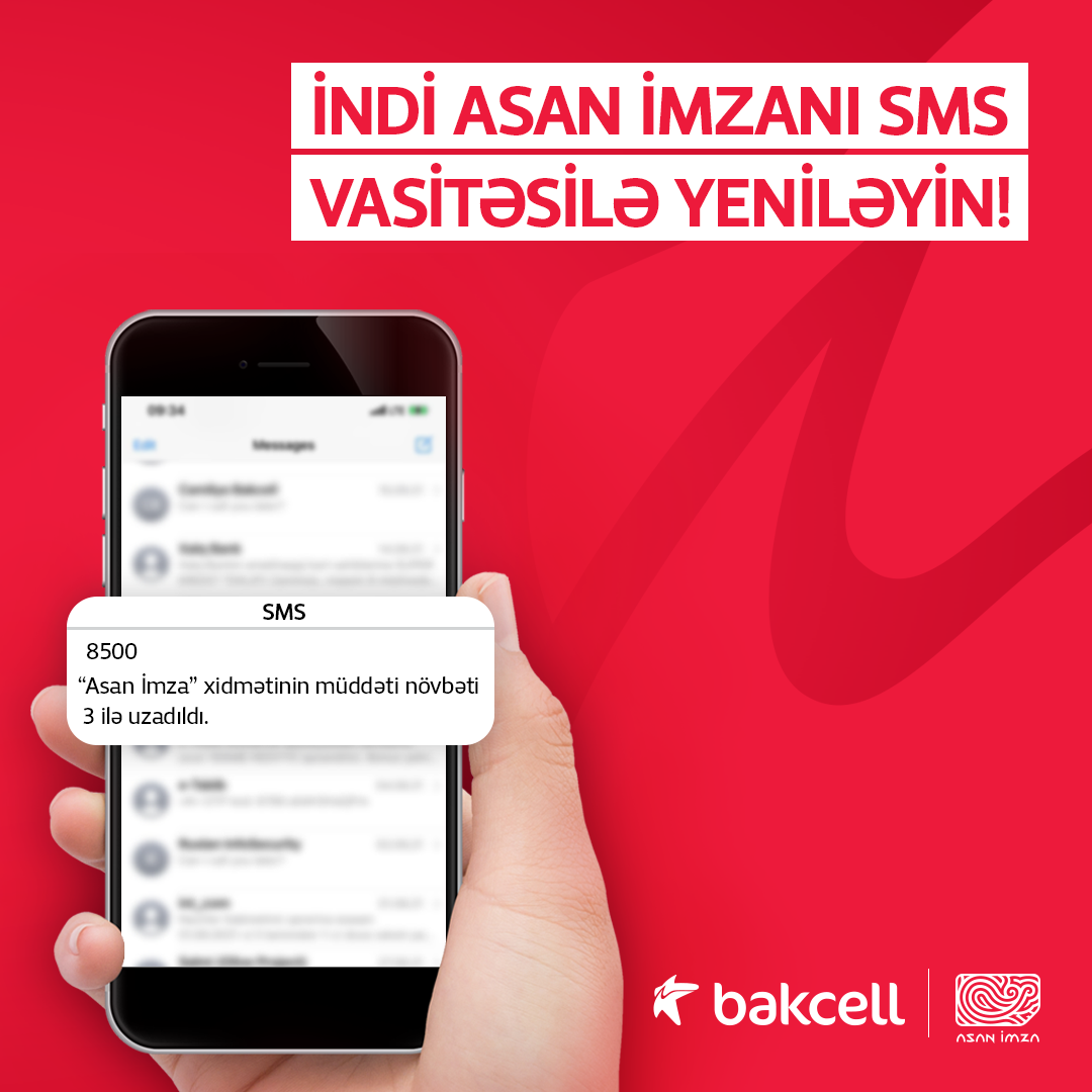 Bakcell subscribers now have the opportunity to renew "Asan Imza" via SMS - Gallery Image
