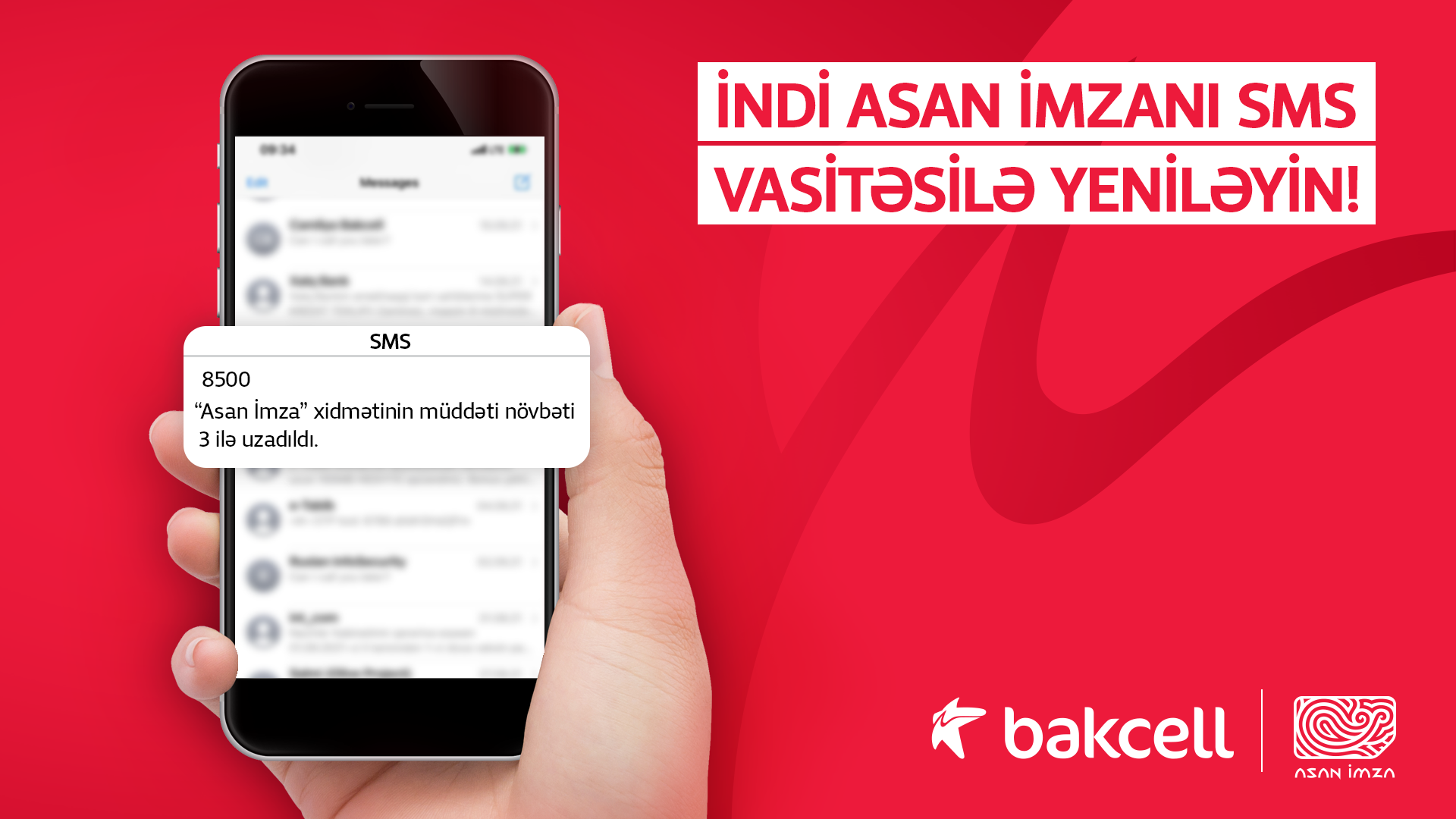 Абоненты Bakcell получили возможность обновлять «Asan İmza» посредством СМС