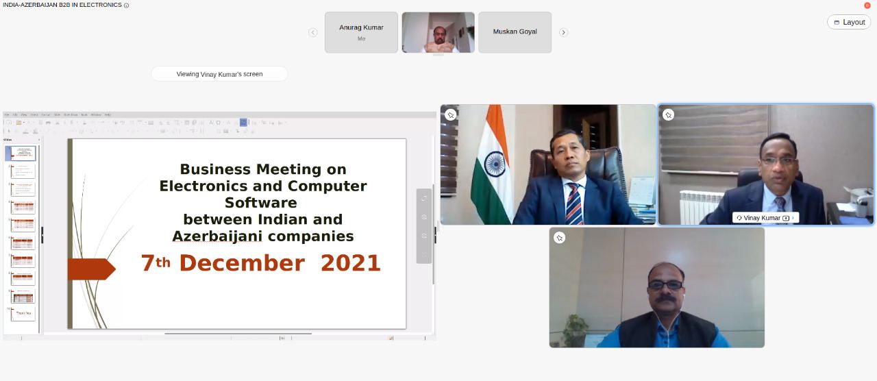 Indian embassy in Baku holds webinar on electronic and computer hardware/software products (PHOTO) - Gallery Image