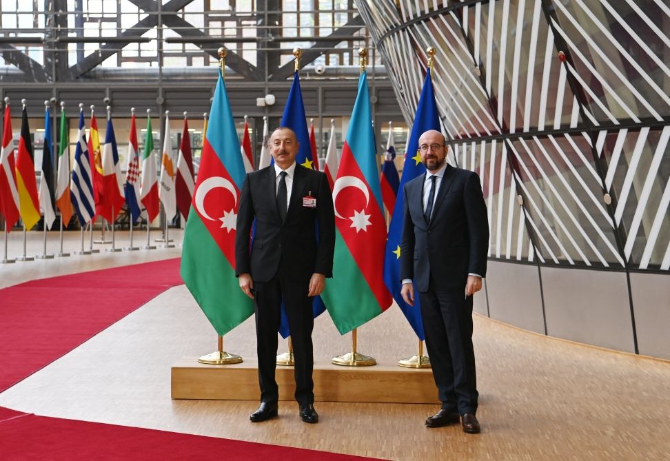 Brüsseldə Prezident İlham Əliyev ilə Avropa İttifaqı Şurasının Prezidenti arasında görüş olub (FOTO) (YENİLƏNİB) - Gallery Image