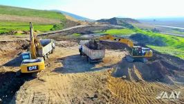Rapid construction of Ahmadbayli-Fuzuli-Shusha highway continues - State Agency for Azerbaijan Automobile Roads (PHOTO)