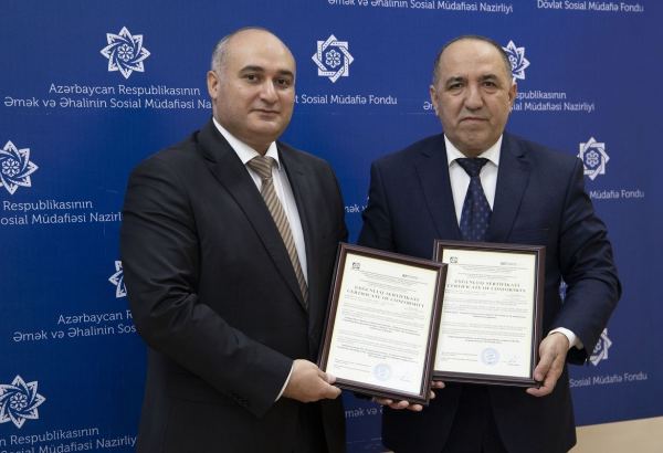 Dövlət Sosial Müdafiə Fondu İSO-nun daha 2 sertifikatını aldı: ISO 10002 və ISO 26000