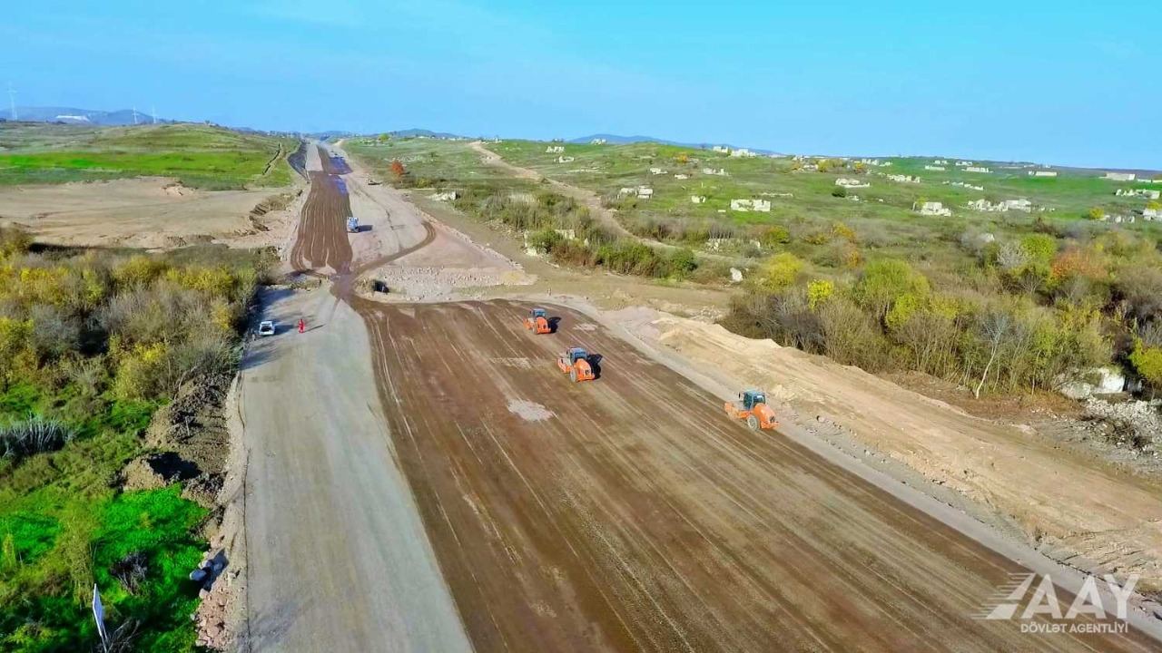 Construction of Fuzuli-Hadrut highway continues in Azerbaijan (PHOTO)