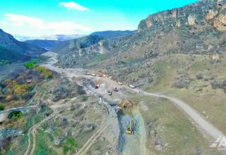 Azerbaijan continues construction of Gubadly-Eyvazli highway (PHOTO/VIDEO)