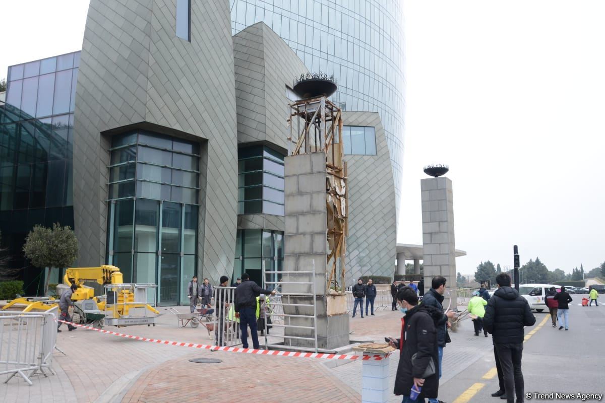 "Alov qüllələri"nin qarşısında partlayış olub (FOTO/VİDEO)