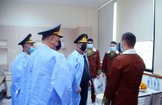 Leadership of Azerbaijan’s MoD visits military hospital on holiday (PHOTO)