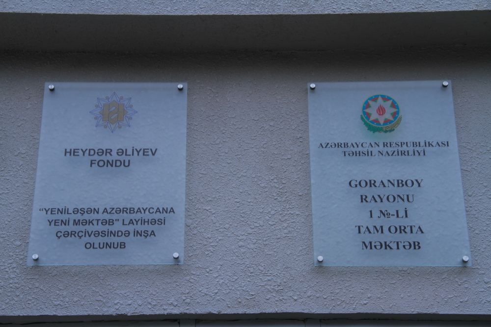 Goranboyda Heydər Əliyev Fondunun təşəbbüsü ilə yeni məktəb binası inşa olunub (FOTO)