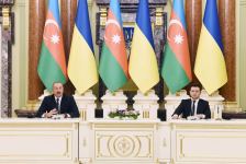 Azerbaijani, Ukrainian Presidents make press statements (PHOTO/VIDEO)