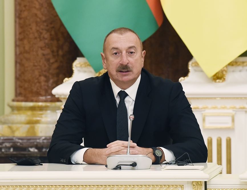 Президент Ильхам Алиев и Президент Володимир Зеленский выступили с заявлениями для печати (ФОТО/ВИДЕО) - Gallery Image