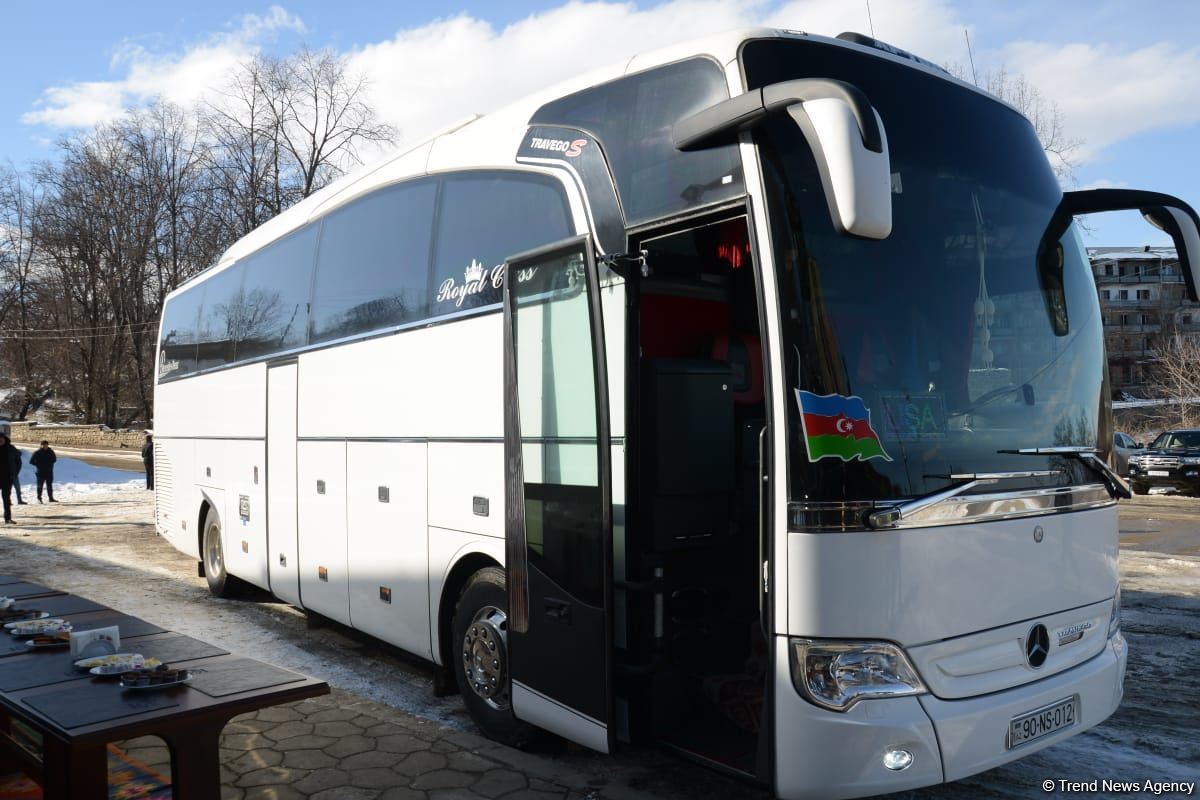 В Шушу прибыл первый рейсовый автобус из Баку (ФОТО/ВИДЕО)
