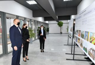 President Ilham Aliyev and First Lady Mehriban Aliyeva attend inauguration of newly built Training and Service Complex in Bina settlement (PHOTO)