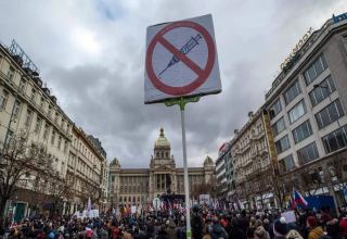 В Праге прошла студенческая акция протеста против антиковидных ограничений