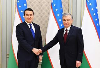 Kazakh PM Alikhan Smailov meets with Uzbek President Shavkat Mirziyoyev