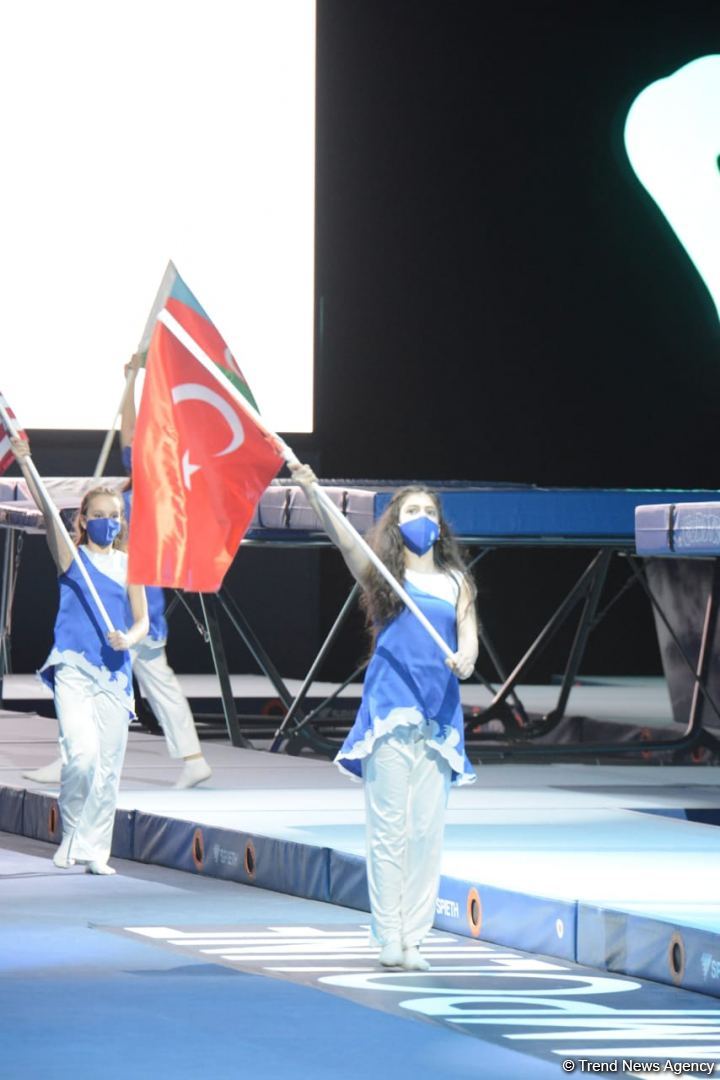Bakıda batut gimnastikası üzrə Dünya Kubokunun açılış mərasimi keçirilib (FOTO)