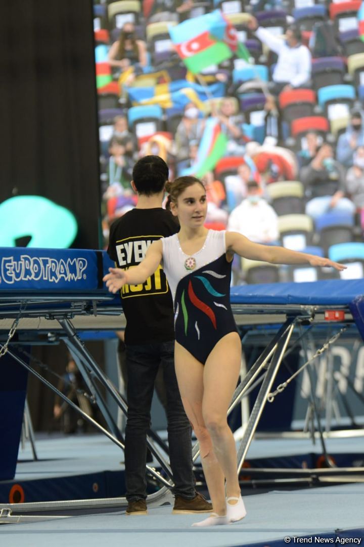 Азербайджанская гимнастка завоевала "серебро" Кубка мира по прыжкам на батуте (ФОТО)