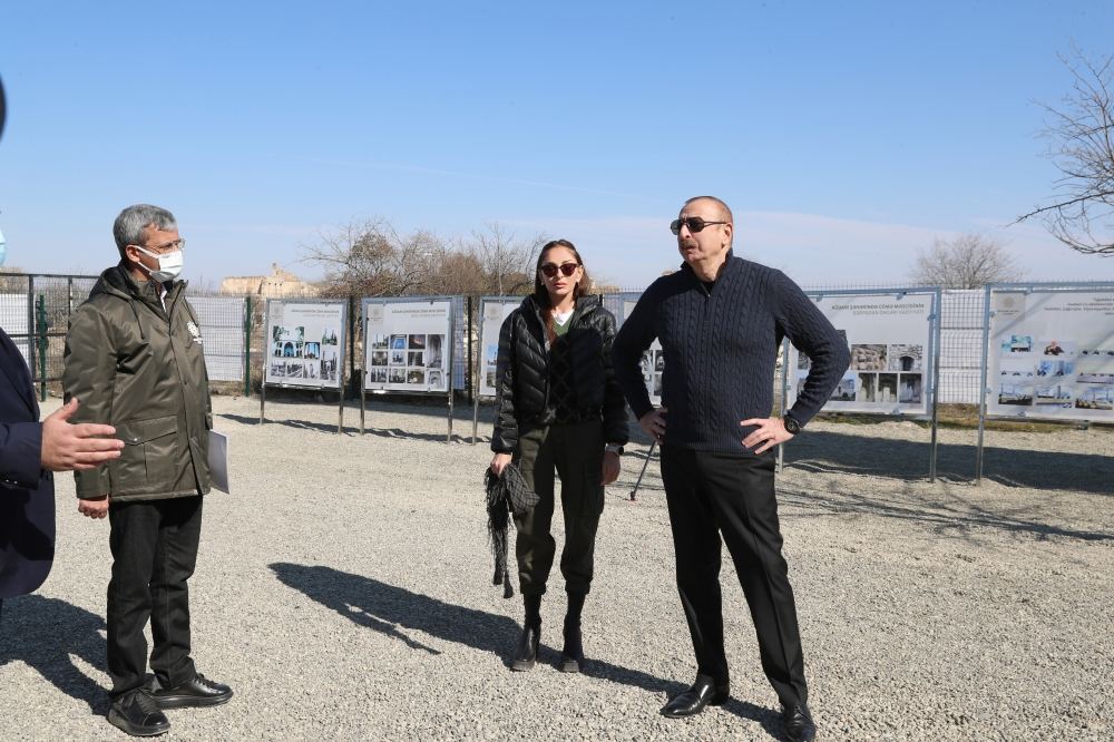 President Ilham Aliyev, First Lady Mehriban Aliyeva view ongoing
restoration work at Aghdam Juma Mosque (PHOTO/VIDEO)