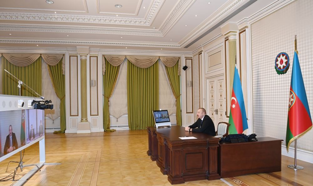 President Ilham Aliyev holds videoconference meeting with speaker of Moldovan parliament (PHOTO/VIDEO)