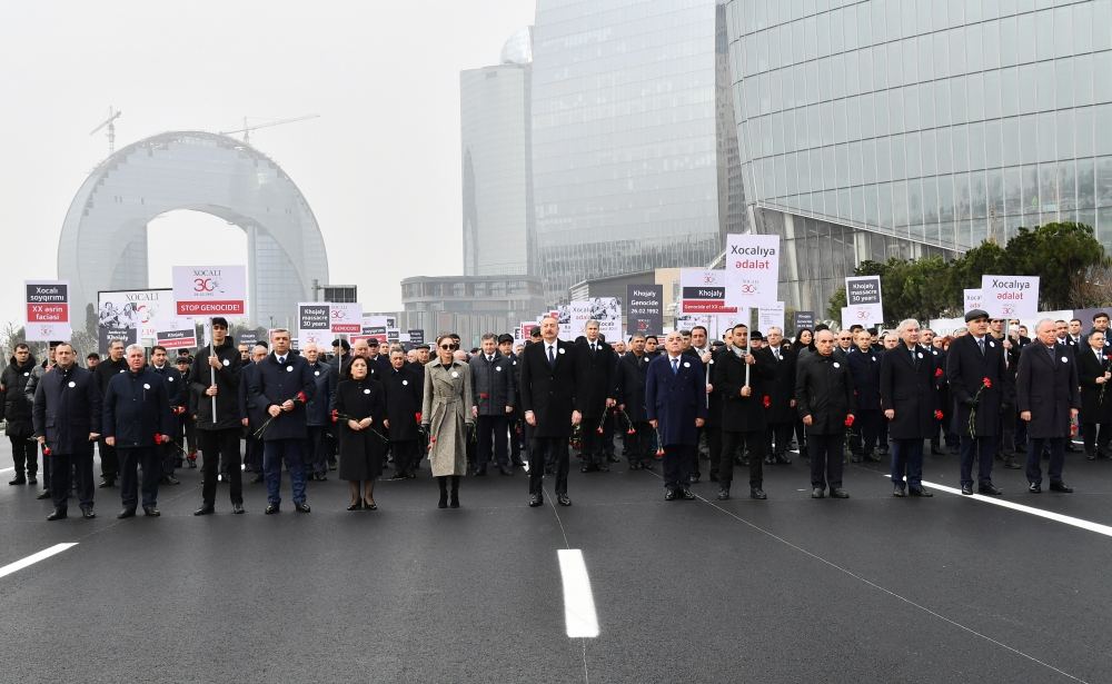 President Ilham Aliyev, First Lady Mehriban Aliyeva attend nationwide march to commemorate 30th anniversary of Khojaly genocide (PHOTO/VIDEO)