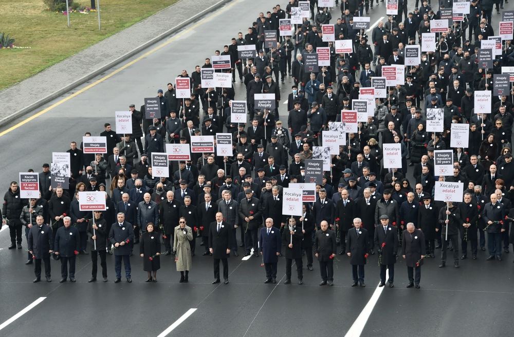 President Ilham Aliyev, First Lady Mehriban Aliyeva attend nationwide march to commemorate 30th anniversary of Khojaly genocide (PHOTO/VIDEO)