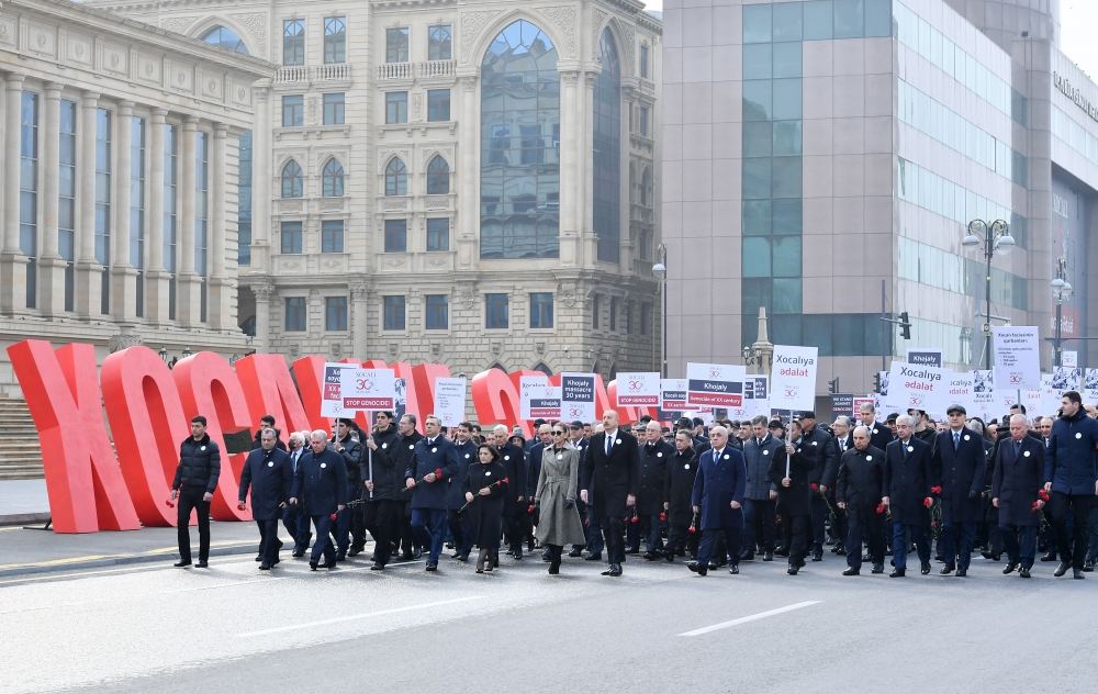 President Ilham Aliyev, First Lady Mehriban Aliyeva attend nationwide march to commemorate 30th anniversary of Khojaly genocide (PHOTO/VIDEO)