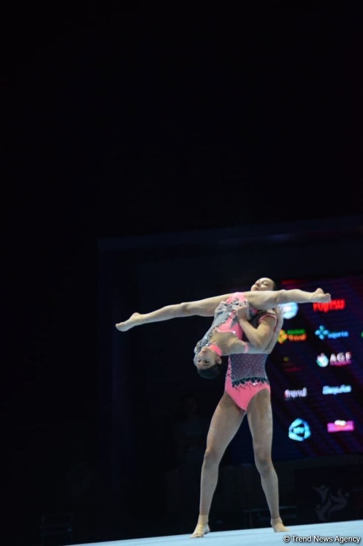 Женская группа и пара, представляющие Азербайджан, выступили во втором квалификационном этапе на Всемирных соревнованиях по акробатической гимнастике (ФОТО)