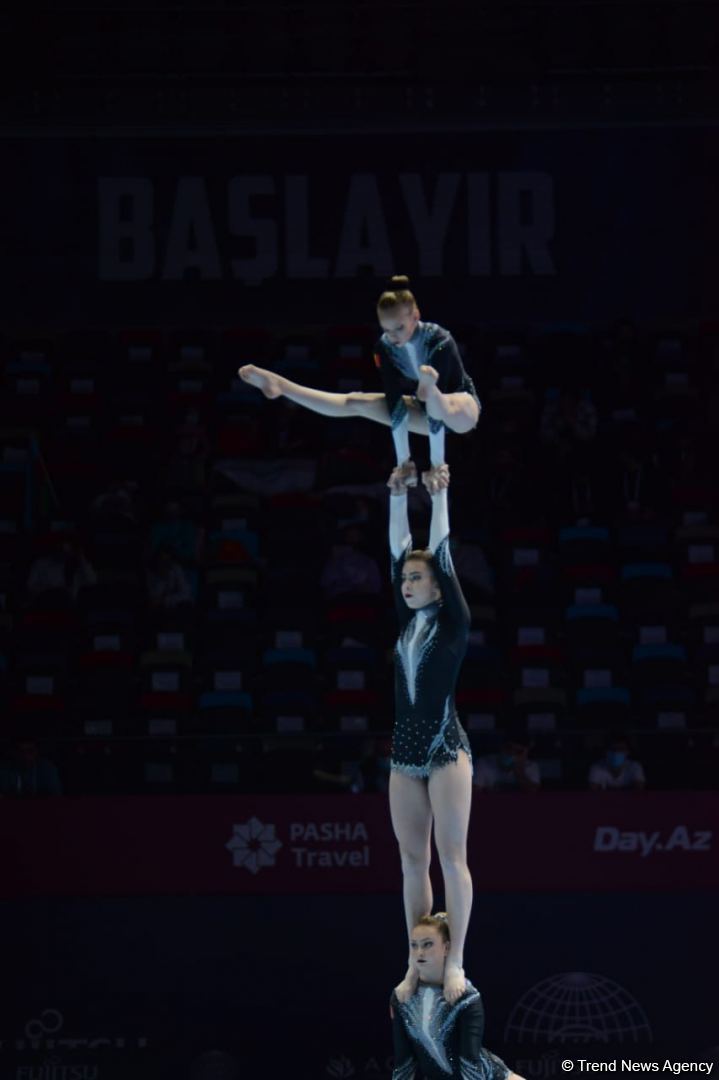 Bakıda akrobatika gimnastikası üzrə Dünya Yaş Qrupları Yarışlarının ikinci günü davam edir (FOTO)