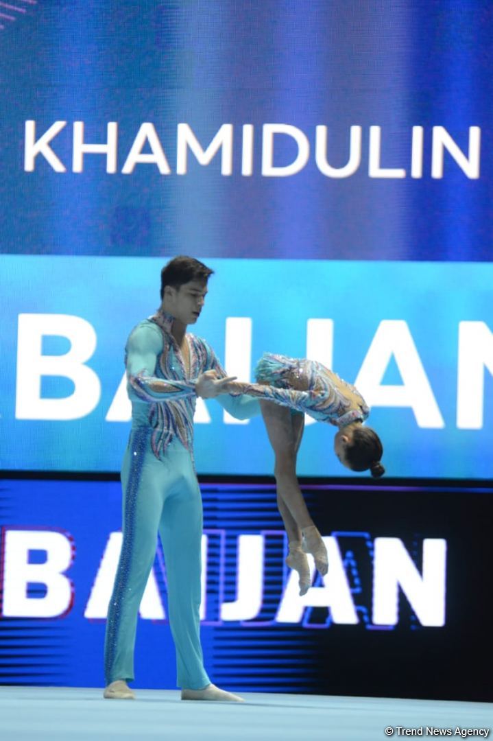 Azerbaijani gymnasts taking second intermediate place in qualifying at FIG Acrobatic Gymnastics competitions in Baku (PHOTO)