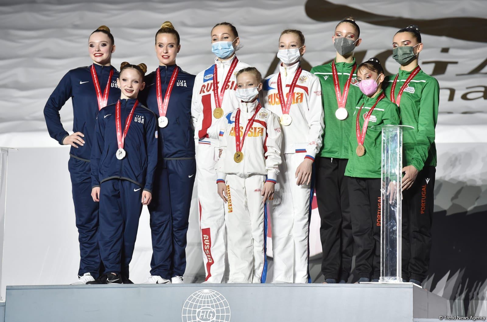 Akrobatika Gimnastikası üzrə Dünya Yaş Qrupları Yarışlarının qaliblərinin mükafatlandırılması mərasimi keçirilib