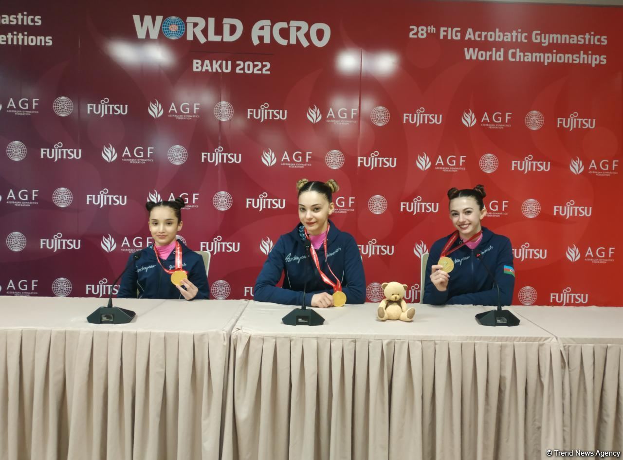 Gold medal is best gift for coach - Azerbaijani gymnasts (PHOTO)