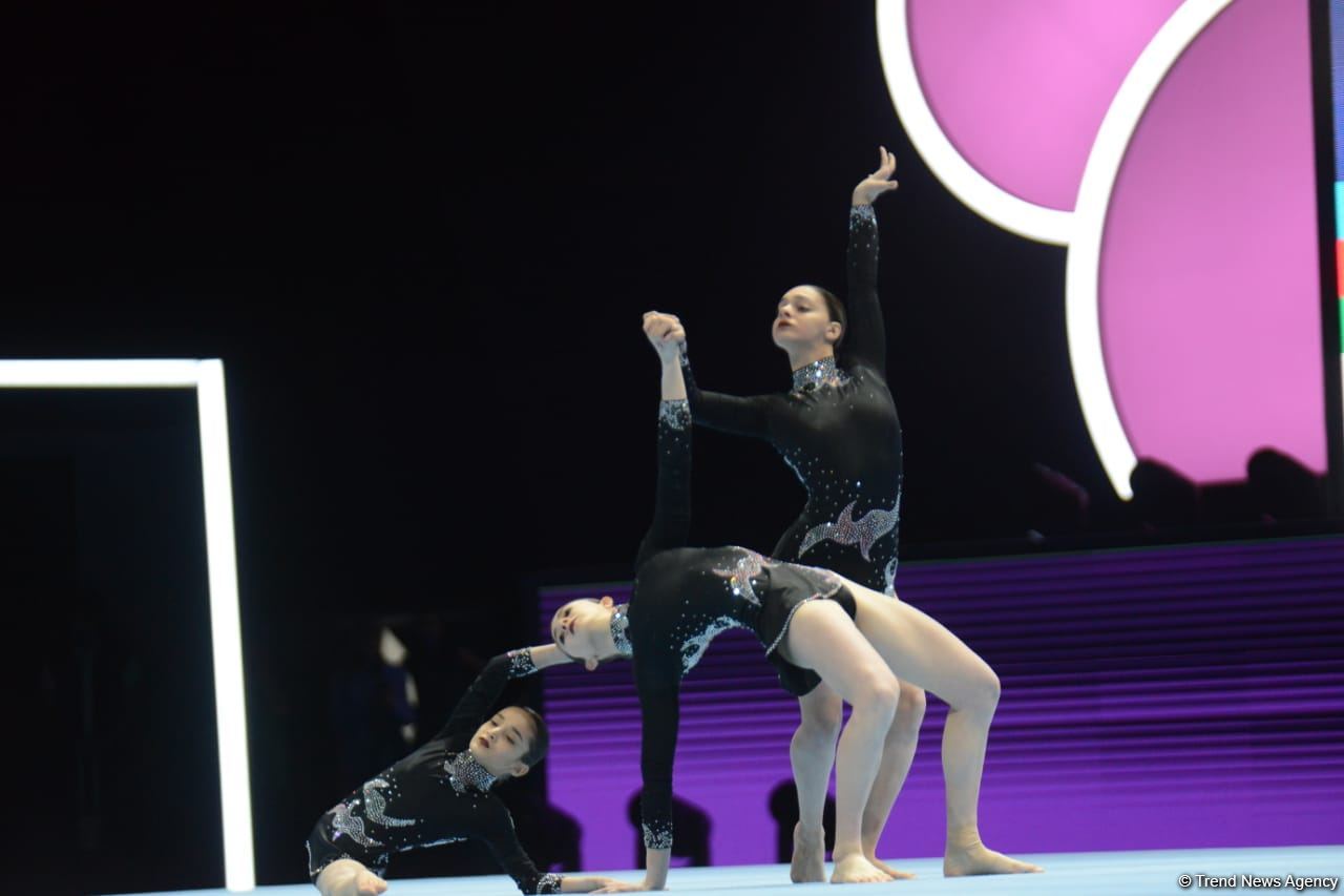 Azerbaijani women's group holds second intermediate place at 12th FIG Acrobatic Gymnastics World Age Group Competitions (PHOTO)