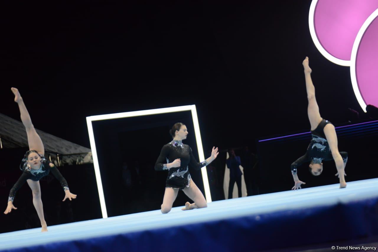 Azerbaijani women's group holds second intermediate place at 12th FIG Acrobatic Gymnastics World Age Group Competitions (PHOTO)