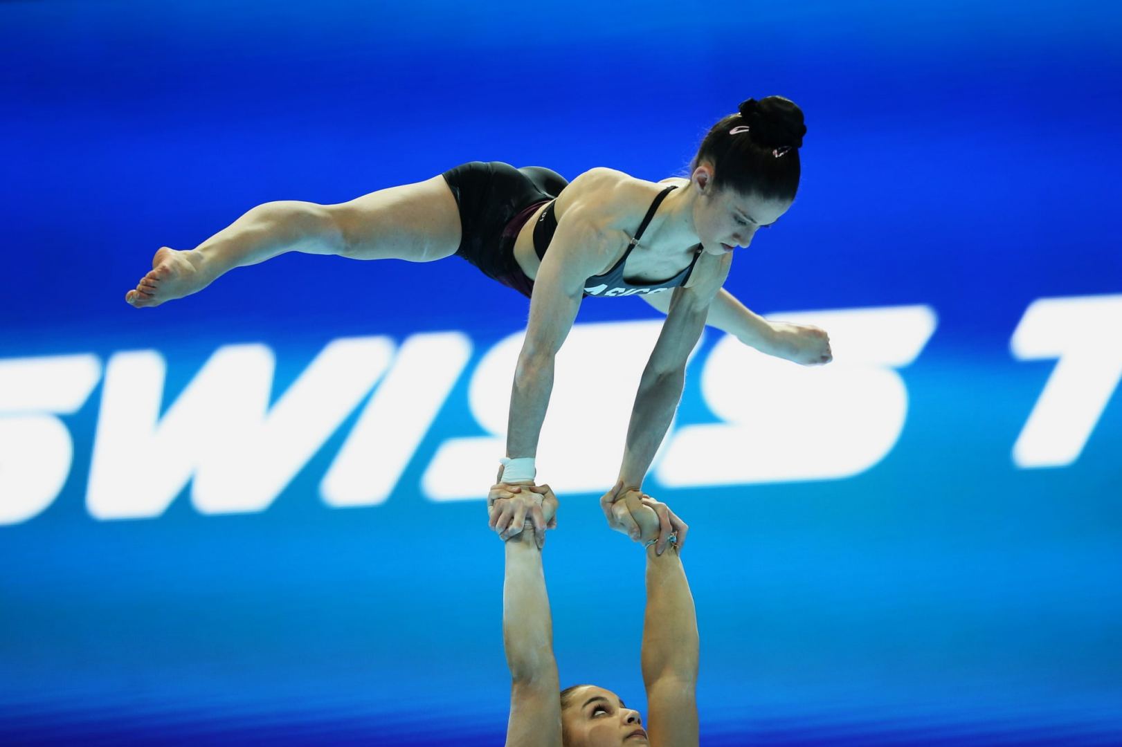 Bakıda akrobatika gimnastikası üzrə dünya çempionatı iştirakçılarının podium məşqi keçirilib (FOTOREPORTAJ)